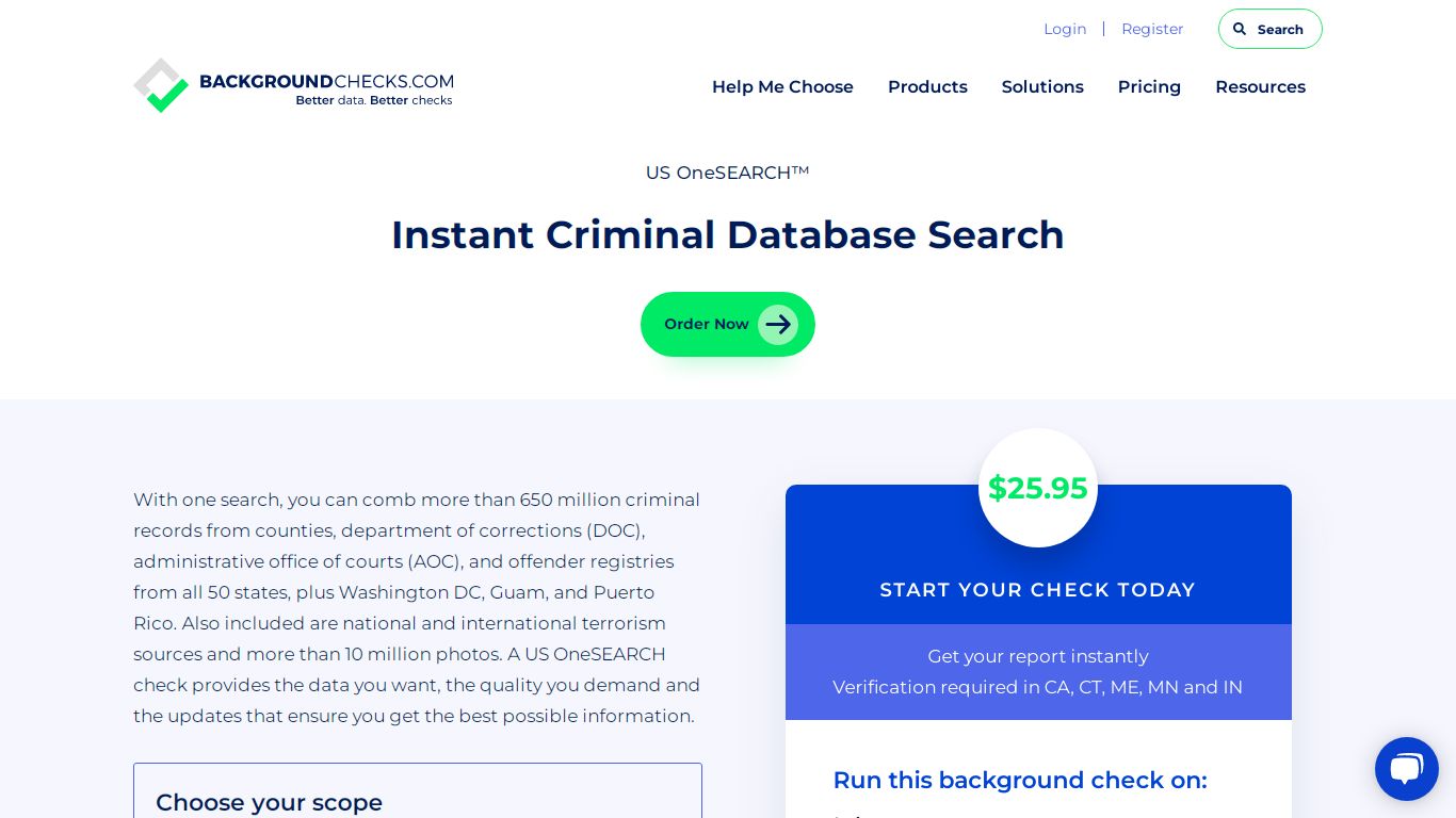 US OneSEARCH instant criminal database search - background checks